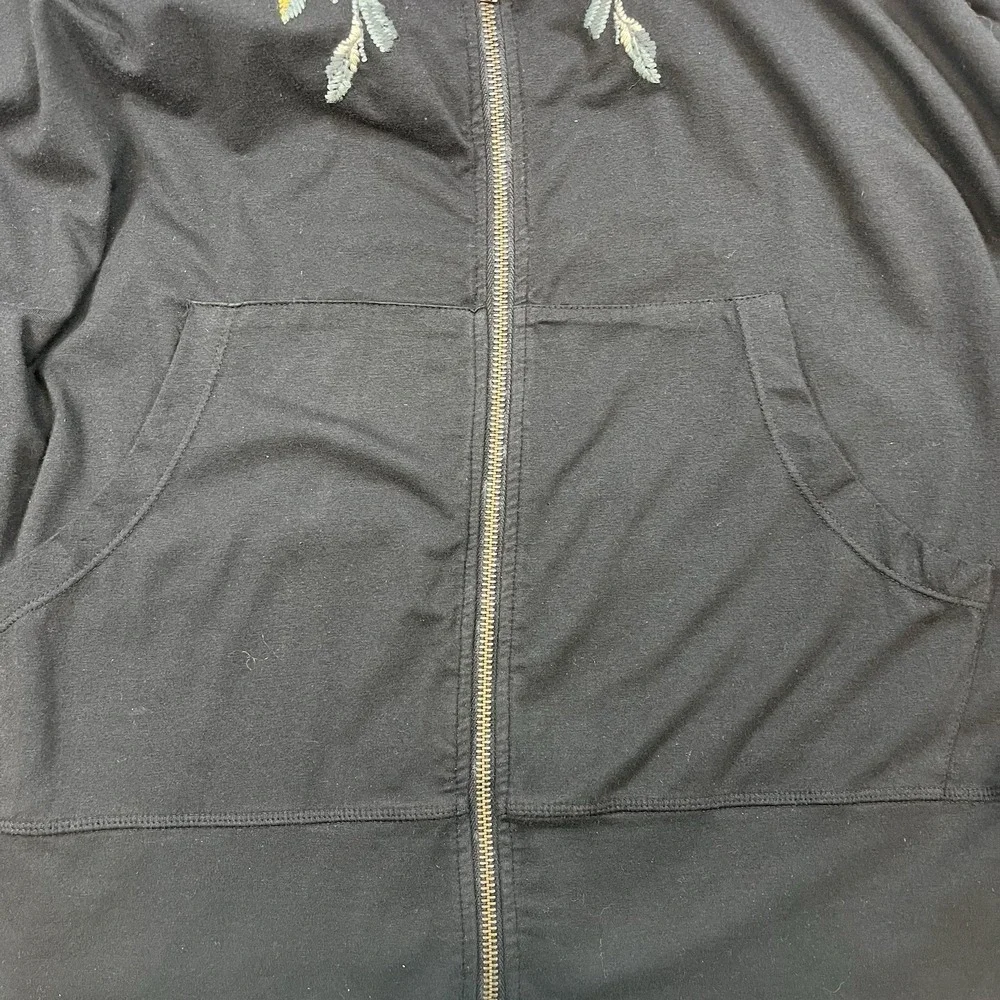 Johnny Was Black Hoodie with Pink Floral Design - Picture 6 of 13